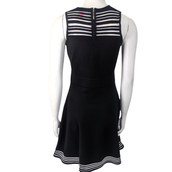 Catherine Malandrino Ponte Knit Fit and Flare Dress M Black Stretch Sleeveless - Picture 4 of 12